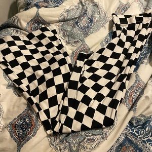 Checkered flare pants